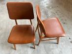Louis van Teefelen bruin skai stoelen 2 stuks design, Ophalen, Gebruikt, Bruin