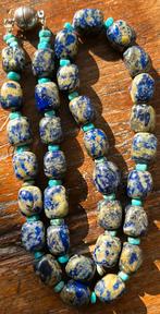 Lapis lazuli en turkoois ketting, Sieraden, Tassen en Uiterlijk, Antieke sieraden, Verzenden, Overige materialen, Ketting