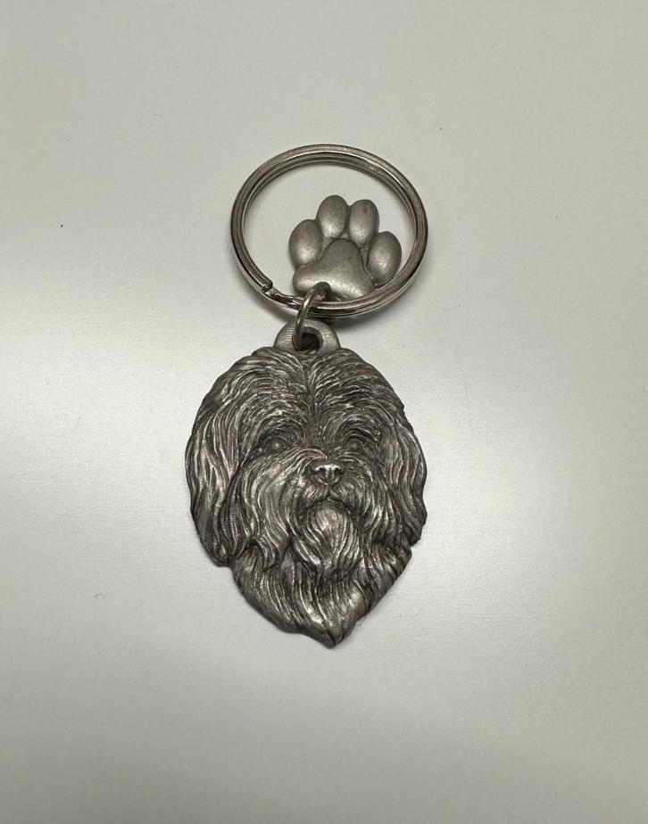 Sleutelhanger Lhasa Apso korthaar - tin, Verzamelen, Sleutelhangers, Nieuw, Dier of Natuur, Ophalen of Verzenden