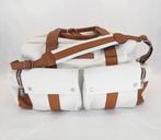 NIEUWE Brunello Cucinelli Leren Canvas Vrijetijdstas € 4.200, 40 tot 60 cm, 30 cm of meer, Wit, Ophalen of Verzenden