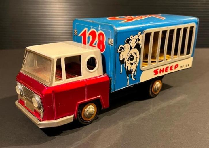 Blikken truck met draaiende schaapjes, Verzamelen, Automerken, Motoren en Formule 1, Zo goed als nieuw, Auto's, Ophalen of Verzenden