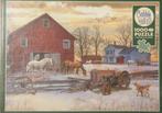 Cobble Hill puzzel Winter on the farm 1000 pc zgan., Ophalen of Verzenden, Zo goed als nieuw