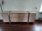Massief houten dressoir white wash, Ophalen, 200 cm of meer, Overige houtsoorten, 50 tot 75 cm