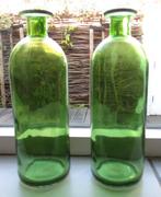 Apothekers flesjes~Apothekersflessen~Groen Glas~21 cm, Ophalen of Verzenden