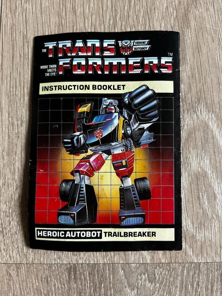 transformers G1: Trailbreaker US instruction booklet 1984, Verzamelen, Transformers, Gebruikt, G1, Autobots, Ophalen of Verzenden
