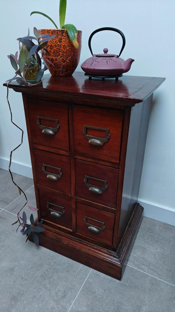 Vintage houten kastje - antiek, Huis en Inrichting, Kasten | Dressoirs, Gebruikt, Minder dan 50 cm, 25 tot 50 cm, Met lade(s)