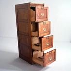 Vintage jaren 60 archiefkast  ladekast | notariskast, Huis en Inrichting, 100 tot 150 cm, 50 tot 100 cm, 3 of 4 laden, Niet bekend