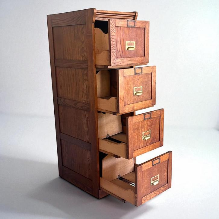 Vintage jaren 60 archiefkast  ladekast | notariskast, Huis en Inrichting, Kasten | Ladekasten, Gebruikt, 100 tot 150 cm, 50 tot 100 cm