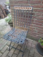Metalen Tuinstoel met Tegelaccent, Tuin en Terras, Tuinstoelen, Ophalen, Gebruikt, Metaal, Inklapbaar