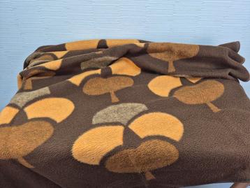 XXL vintage deken/woondeken dralon. Bruin/geel/taupe. beschikbaar voor biedingen