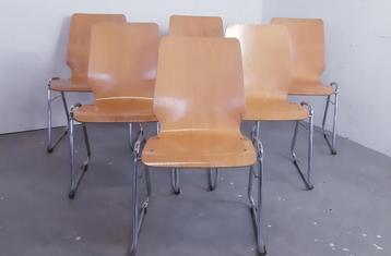 Kusch & Co eetkamerstoelen plywood sledestoel jaren 70  beschikbaar voor biedingen