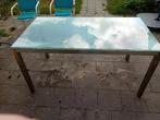 Tuin tafel - glas, Ophalen, Gebruikt, Rechthoekig, Metaal