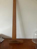 Authentieke 1 meter houten lineaal met rechte hoek, Antiek en Kunst, Ophalen