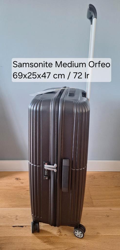 Samsonite Orfeo Medium zwart spinner – 69x25x47 cm – 72Lr, Sieraden, Tassen en Uiterlijk, Koffers, Nieuw, Hard kunststof, 70 cm of meer