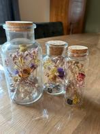 Decoratie droogbloemen in glas, Ophalen of Verzenden, Zo goed als nieuw