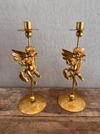 Kandelaars engel cherubijn goud, Antiek en Kunst, Antiek | Kandelaars, Ophalen of Verzenden