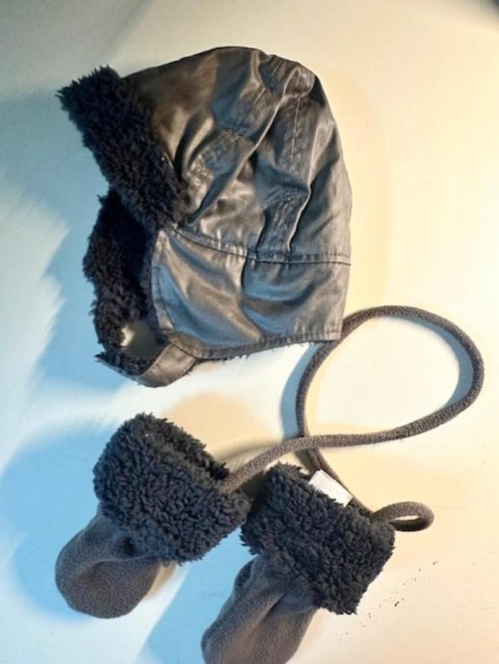 Muts maat 74 / 80 zgan + wanten NIEUW van Obaïbi (N702), Kinderen en Baby's, Babykleding | Mutsen, Sjaals en Wanten, Zo goed als nieuw