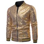 Heren gouden glitter baseball jas / jack zomerjas glimmende, Kleding | Heren, Jassen | Zomer, Verzenden, Nieuw