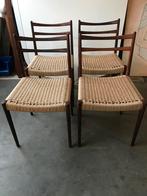 5 palissanderhouten stoeltjes jaren 60 Lubke, Hout, Vijf, Zes of meer stoelen, Vintage, Ophalen of Verzenden