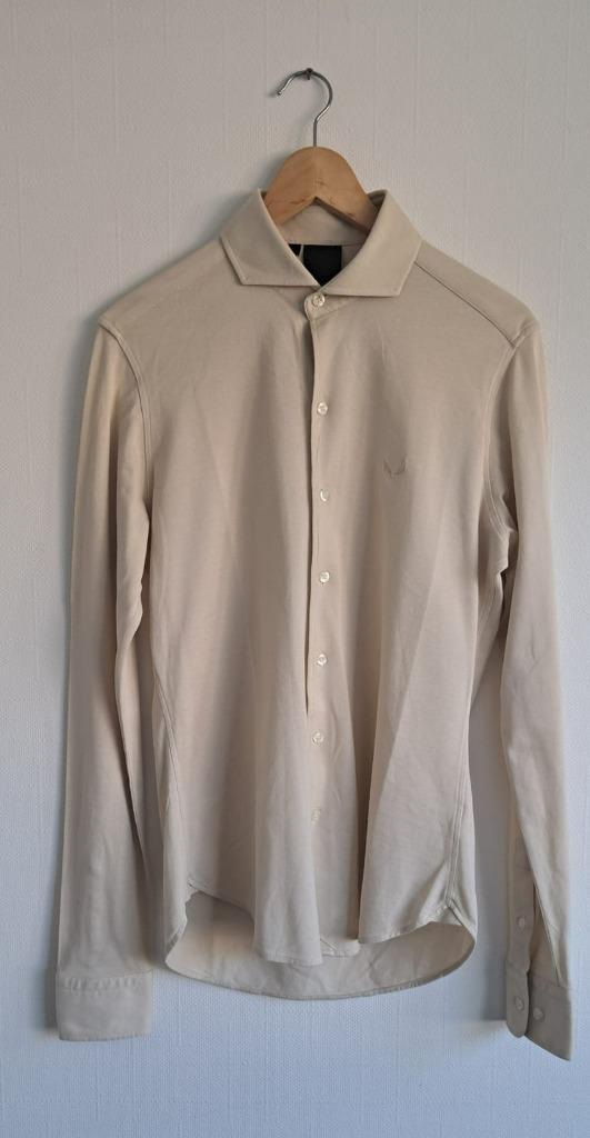 Heren overhemd van Zumo – Maat M – 100% katoen, Kleding | Heren, Overhemden, Zo goed als nieuw, Halswijdte 41/42 (L), Beige, Ophalen of Verzenden