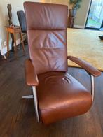 Bruin lederen Prominent fauteuil in goede staat, Ophalen, Gebruikt, Leer, 75 tot 100 cm