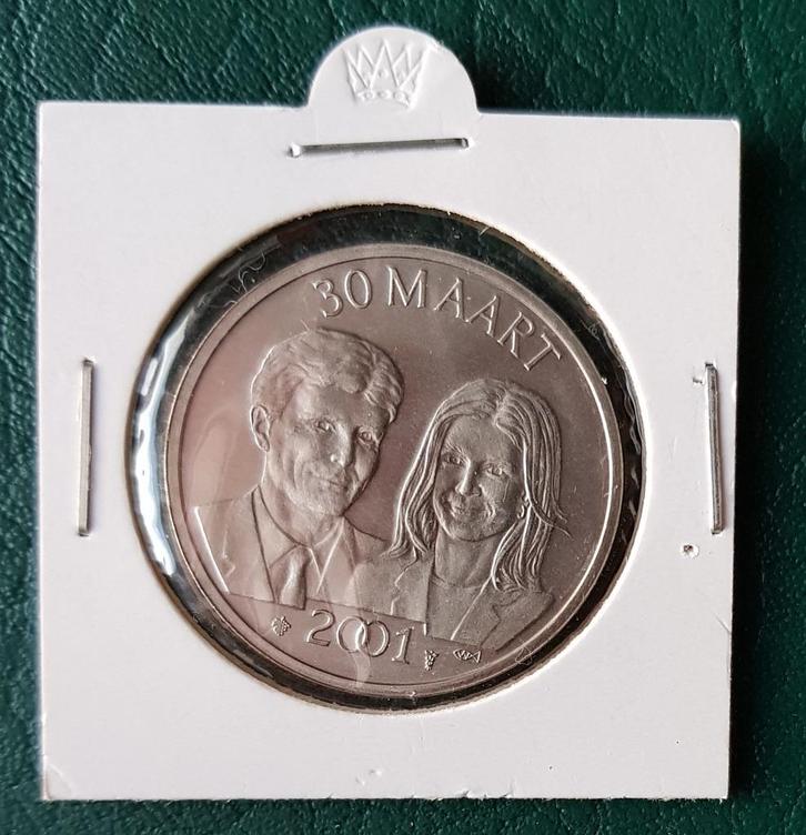 Verlovingspenning PRINS WILLEM ALEXANDER EN MAXIMA, 2001., Postzegels en Munten, Penningen en Medailles, Overige materialen, Nederland