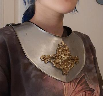 larp Gorget harnas 1.2 mm staal en gegoten messing beschikbaar voor biedingen