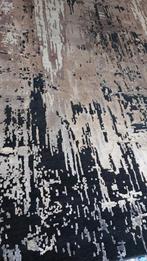 Modern vloerkleed, zwart/beige/Handgeknoopt, Beige, 150 tot 200 cm, Ophalen of Verzenden, Rechthoekig