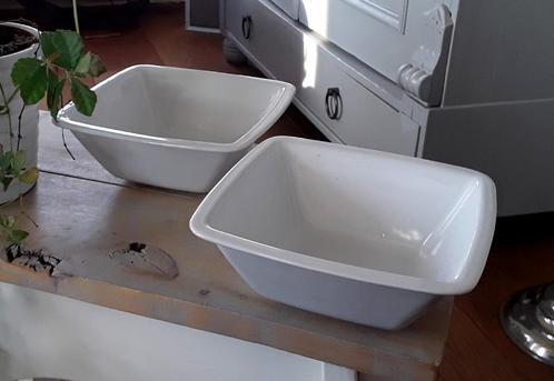 Schaaltje dessertschaaltje saladebakje - wit vierkant ikea, Huis en Inrichting, Keuken | Servies, Zo goed als nieuw, Schaal of Schalen