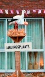 Geboortebord Nijntje / Landingsplaats met ooievaar en pop, Kinderen en Baby's, Kraamcadeaus en Geboorteborden, Ophalen, Gebruikt