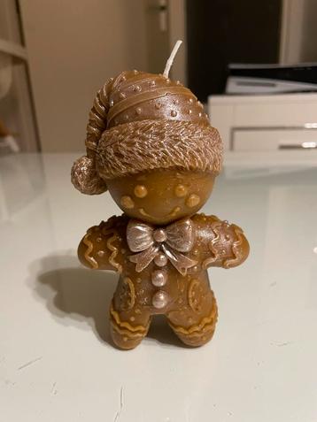 Handgemaakte Gingerbreadman Kaars beschikbaar voor biedingen