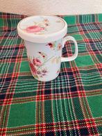 Theebeker theemok met zeef bloemen rozen, Huis en Inrichting, Ophalen of Verzenden