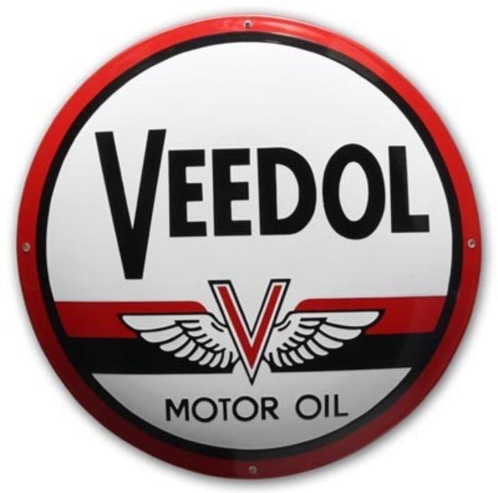 Veedol motor oil zwaar emaillen garage showroom reclame bord, Verzamelen, Merken en Reclamevoorwerpen, Zo goed als nieuw, Reclamebord