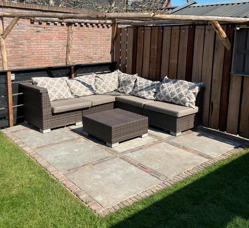 +/- 11m2 natuursteen, Tuin en Terras, Tegels en Klinkers, Gebruikt, Natuursteen, 10 m² of meer, Ophalen