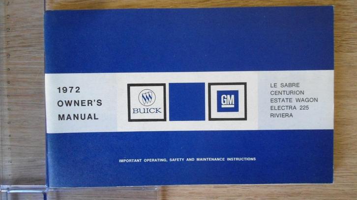1972 Buick Riviera. First edition original Owner's Manual., Auto diversen, Handleidingen en Instructieboekjes, Ophalen of Verzenden