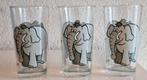 Drie Cerve Glazen met Olifanten opdruk, Verzamelen, Glas en Borrelglaasjes, Ophalen of Verzenden, Zo goed als nieuw