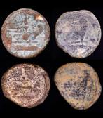 Romeinse coins 4x Janus As Munten 206-194 BC + certificaat, Ophalen of Verzenden, Italië, Setje