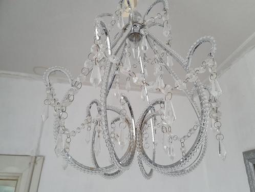 Brocante hanglamp bling, Huis en Inrichting, Lampen | Hanglampen, Zo goed als nieuw, Minder dan 50 cm, Kunststof, Metaal, Ophalen of Verzenden