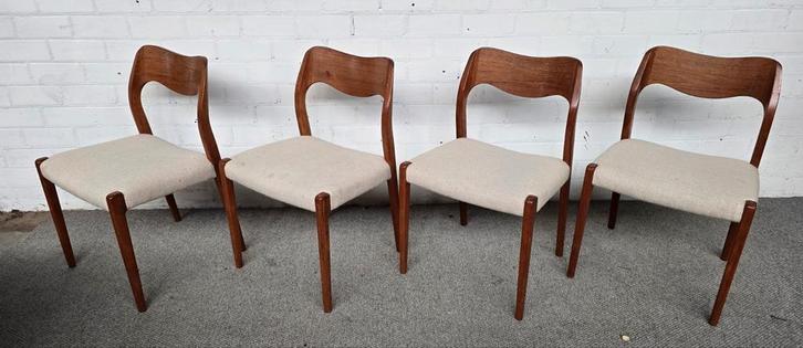 Niels Moller Model 71 Stoelen - Scandinavisch Design, Huis en Inrichting, Stoelen, Stof, Ophalen