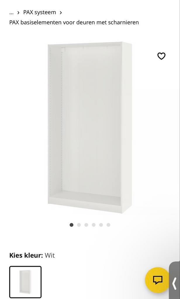 2x Pax kast basiselement + roede - 100x58x201cm, Huis en Inrichting, Kasten | Kledingkasten, Gebruikt, 200 cm of meer, 100 tot 150 cm