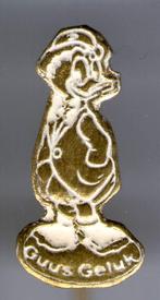 Guus Geluk wit op koper Walt Disney speldjes( R_108a ), Verzamelen, Verzenden, Nieuw, Figuurtje, Speldje of Pin
