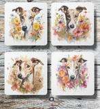 Whippet Aquarel onderzetters met houder, Ophalen of Verzenden, Nieuw, Glas of Kopje
