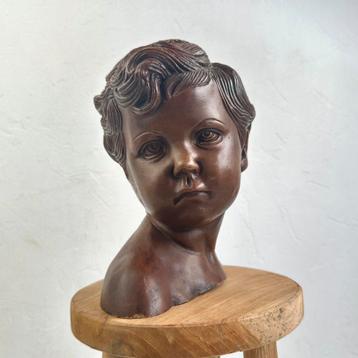 Vintage kinderhoofd buste | door de Paridon-broers Amsterdam beschikbaar voor biedingen