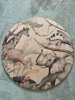 Muurdecoratie hout rond en Giraffe lamp, Huis en Inrichting, Ophalen, Zo goed als nieuw