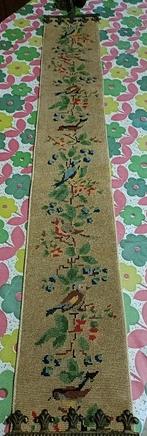 Vintage schellekoord vogels koperbeslag en grote bel (SK4), Ophalen of Verzenden