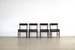 vintage eetkamerstoelen | stoelen | jaren 60 | Deens, Huis en Inrichting, Stoelen, Gebruikt, Bruin, Ophalen of Verzenden, Vier