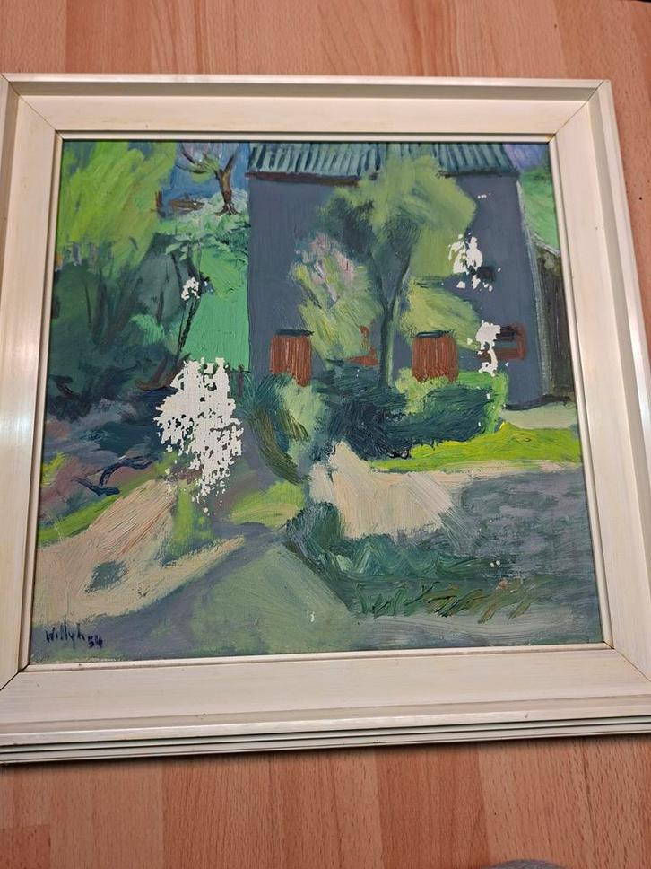 Schilderij van een landschap met huis, Antiek en Kunst, Kunst | Schilderijen | Klassiek, Ophalen