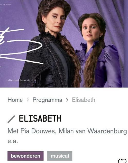 Elisabeth de Musical - Vrijdag 19 september - 2x eerste rang, Tickets en Kaartjes, Theater | Musical, Twee personen, September