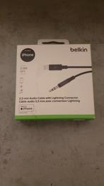 Belkin 3.5mm naar Lightning Audio Kabel, Ophalen of Verzenden, Nieuw, Minder dan 2 meter, Luidsprekerkabel