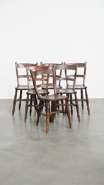 Set van 6 antieke Engelse Oxford eetkamer/ keuken stoelen, Antiek en Kunst, Ophalen